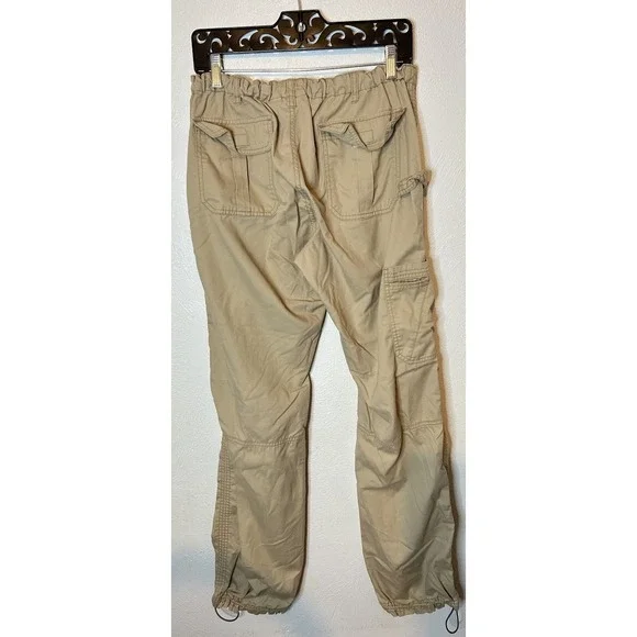 Koi by Kathy Peterson Cargo Scrub Pants Women's Medium Tall Khaki Tan Y2K Gorp - Picture 2 of 5